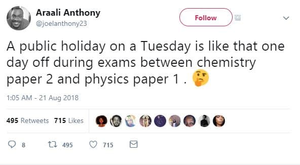 Araali anthony joelanthony23 follow public holiday on a tuesday is like that one