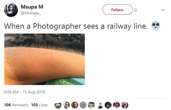 Msupa m mollage follow when a photographer sees railway line. 4.36 am 15 aug 106