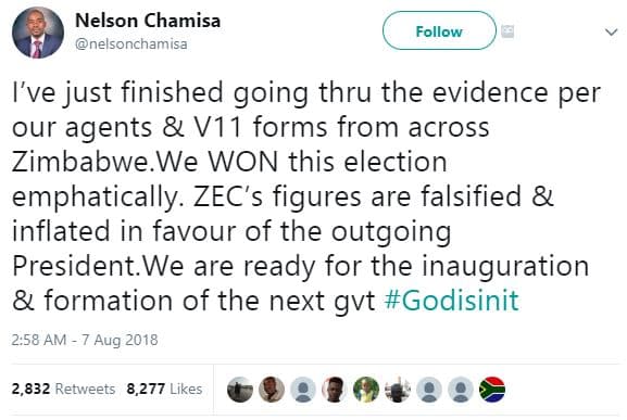 Nelson chamisa nelsonchamisa follow ive just finished going thru the evidence pe