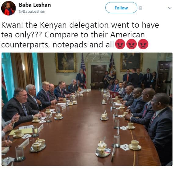 Baba leshan baba eshan follow kwani the kenyan delegation went to have tea only?