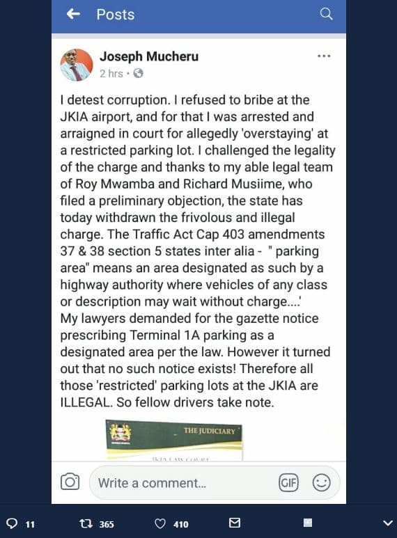 Posts joseph mucheru z hrs detest corruption. refused to bribe at the jkia airpo