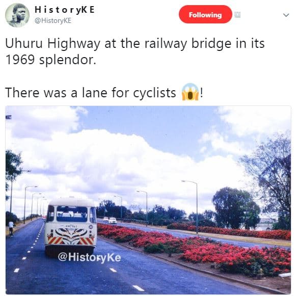 Histor yk e historyke following uhuru highway at the railway bridge in its splen