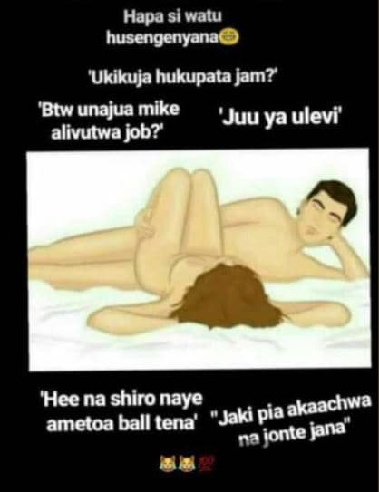 Hapa si watu husengenyanas 'ukikuja hukupata jam? 'btw unajua mike 'juu ya ulevi