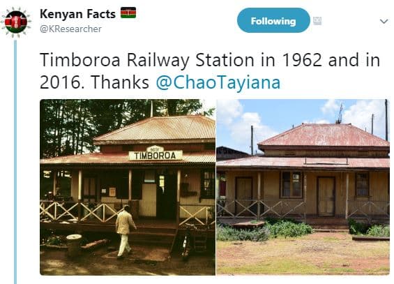 Kenyan facts kresearcher following timboroa railway station in and in . thanks c