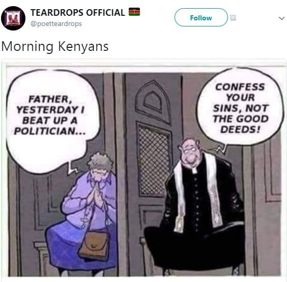 Teardrops official poetteardrops follow morning kenyans confess your sins , not
