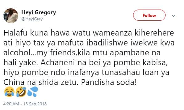 Heyi gregory heyigrey follow halafu kuna hawa watu wameanza kiherehere ati hiyo