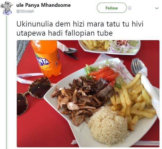 Ule panya mhandsome stivolah follow ukinunulia dem hizi mara tatu tu hivi utapew