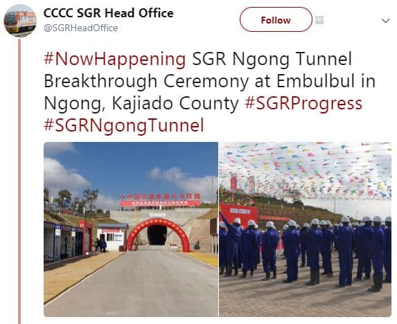 Cccc sgr head office sgrheadoffice follow nowhappening sgr ngong tunnel breakthr