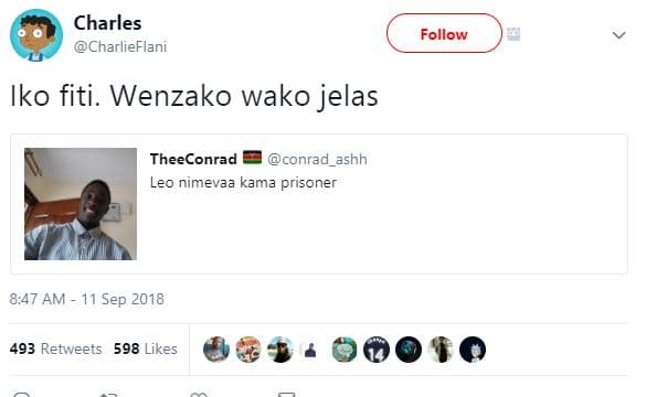 Charles charlieflani follow iko fiti. wenzako wako jelas theeconrad conrad_ashh