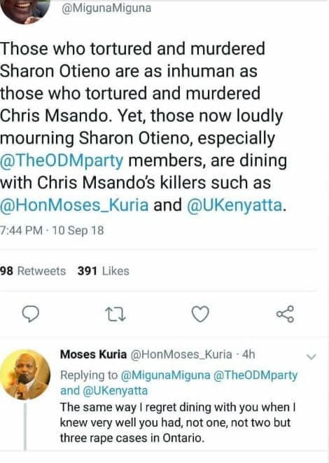 Migunamiguna those who tortured and murdered sharon otieno are as inhuman as tho