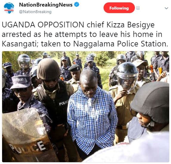 Nationbreakingnews nationbreaking following uganda opposition chief kizza besigy