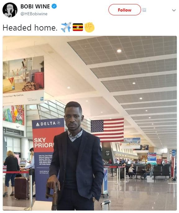 Bobi wine hebobiwine follow headed home adelta sky ipriori