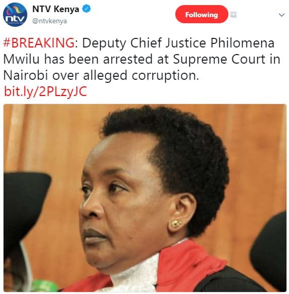 Ntv kenya 70 ntvkenya following breaking deputy chief justice philomena mwilu ha