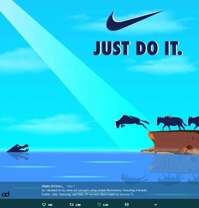 Just o it. oleke okeke _ mar 7 so dedidedto try some ad concepts using simple il