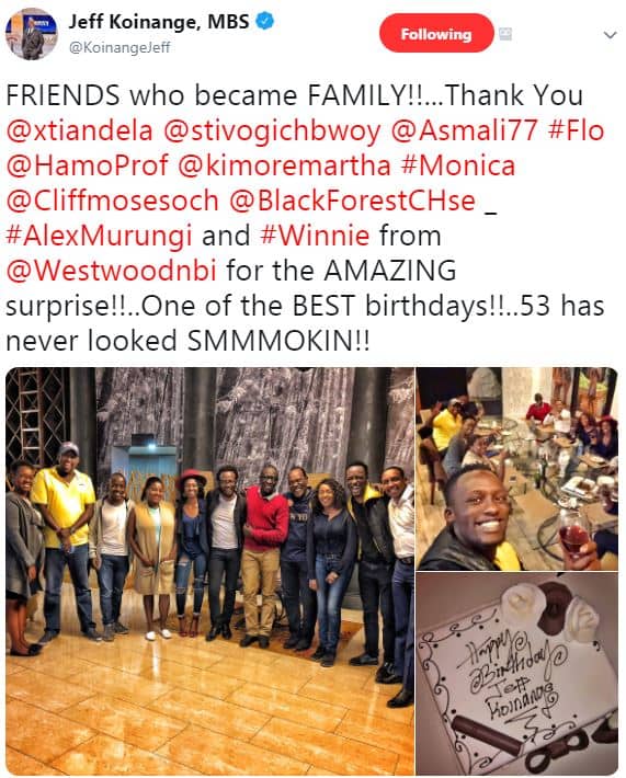 Jeff koinange mbs koinangejeff following friends who became familyil.thank you x