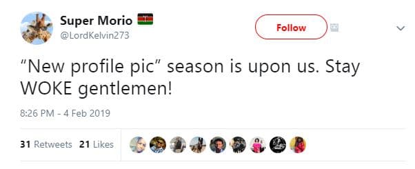 Super morio lordkelvinz73 follow new profile pic season is upon us. stay woke ge