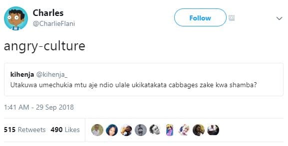 Charles charlieflani follow angryculture kihenja kihenja utakuwa umechukia mtu a