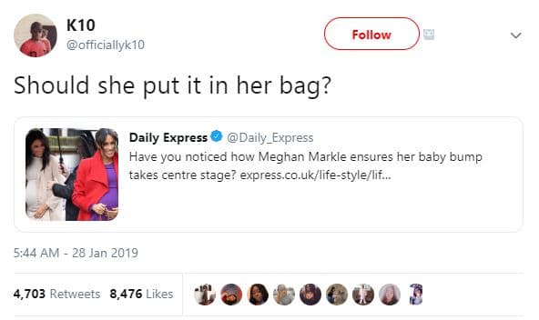 K1o officiallyk10 follow should she put it in her bag? daily express daily_expre