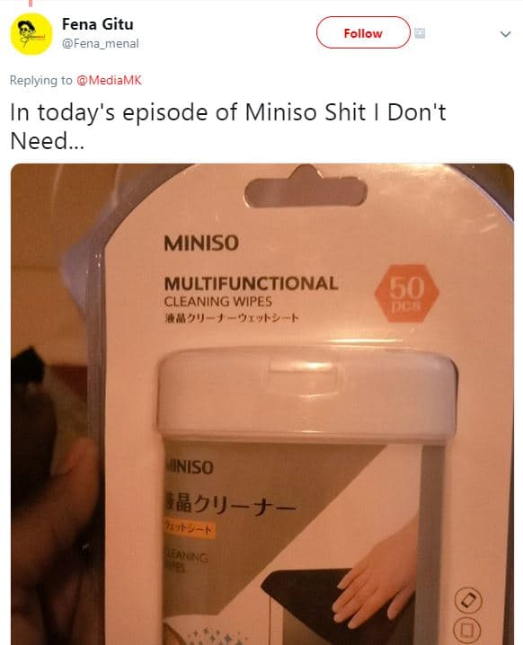 Fena gitu fena menal follow replying to mediamk in today's episode of miniso shi