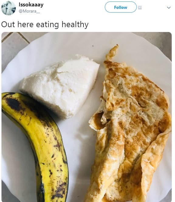 Issokaaay morara follow out here eating healthy