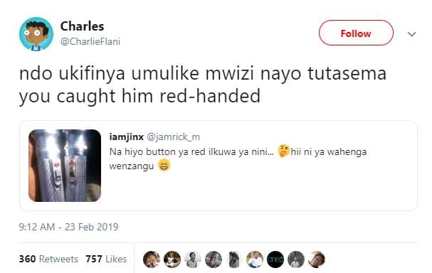Charles charlieflani follow ndo ukifinya umulike mwizi nayo tutasema you caught