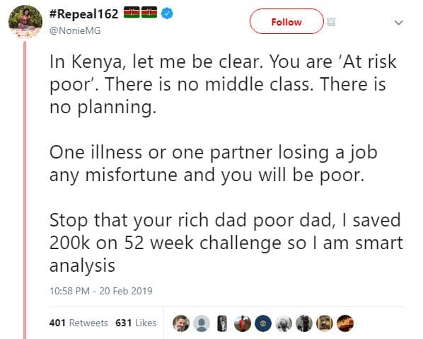 Repeal162 noniemg follow in kenya let me be clear. you are 'at risk poor' there