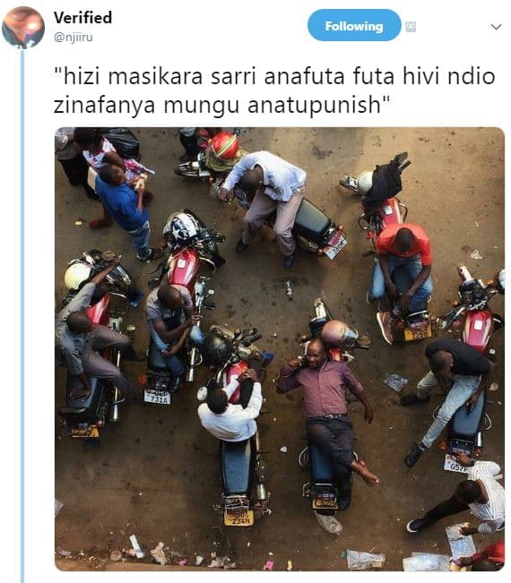 Verified njiiru following hizi masikara sarri anafuta futa hivi ndio zinafanya m