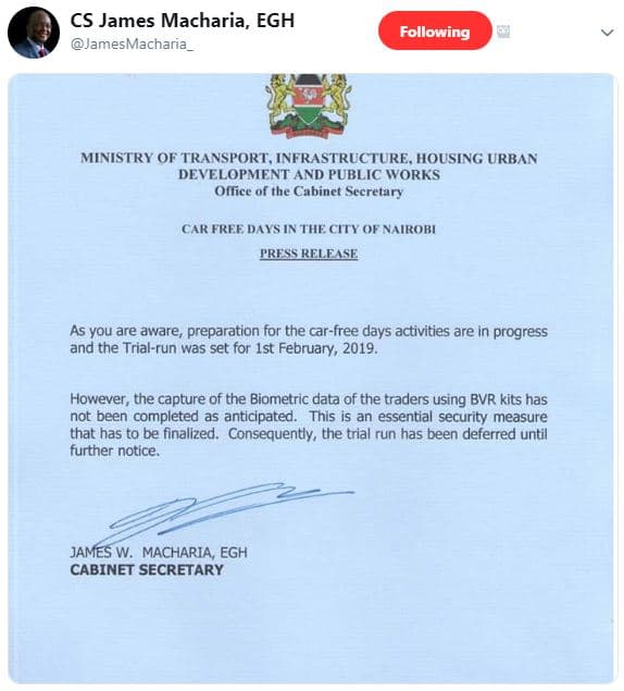 Cs james macharia, egh jamesmacharia following ministry of transport, infrastruc