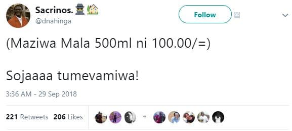 Sacrinos dnahinga follow maziwa mala 5ooml ni 100.00 sojaaaa tumevamiwa! 3.36 am