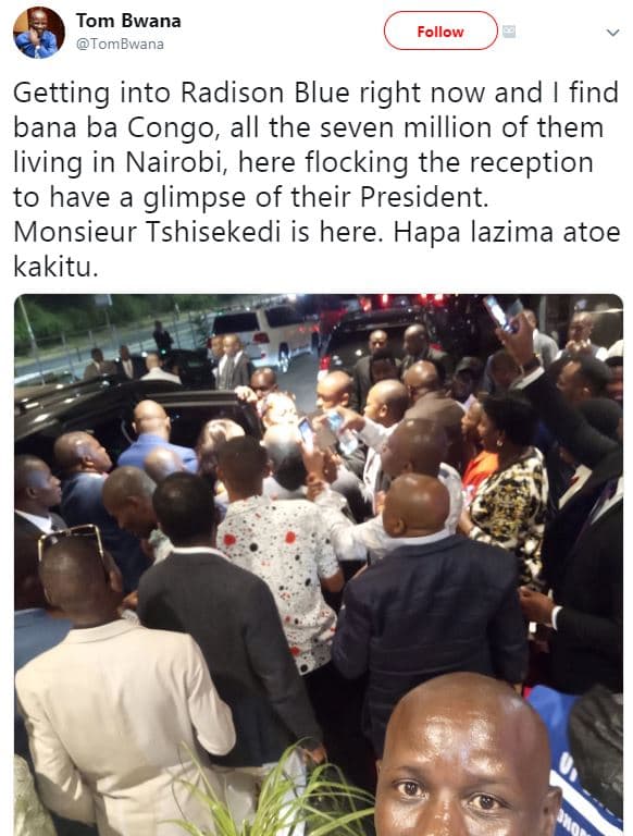 Tom bwana tombwana follow getting into radison blue right now and find bana ba c