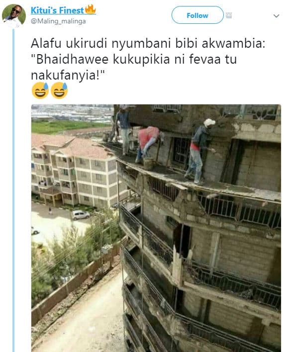 Kituis finest maling_malinga follow alafu ukirudi nyumbani bibi akwambia 'bhaidh