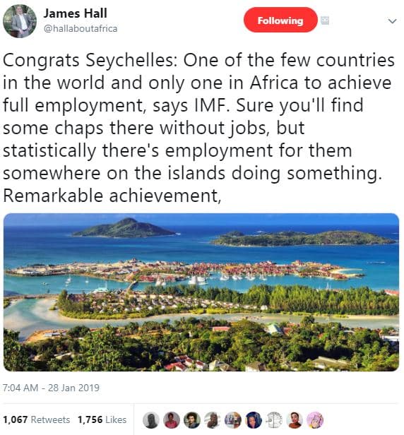 James hall hallaboutafrica following congrats seychelles one of the few countrie