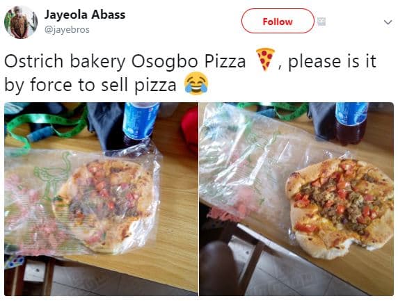 Jayeola abass jayebros follow ostrich bakery osogbo pizza by force to sell pizza