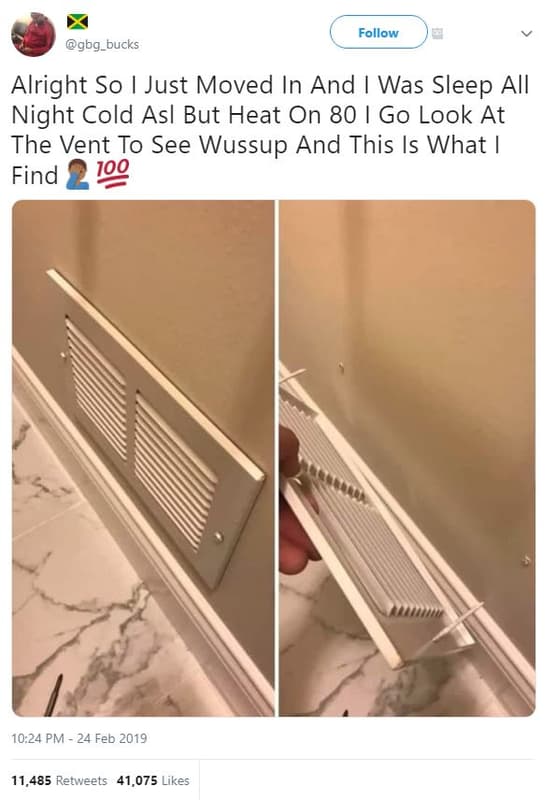 Follow gbg_bucks alright so just moved in and was sleep all night cold asl but h