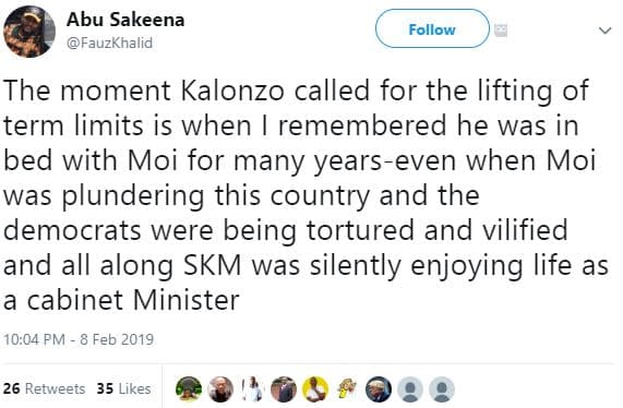 Abu sakeena fauzkhalid follow the moment kalonzo called for the lifting of term