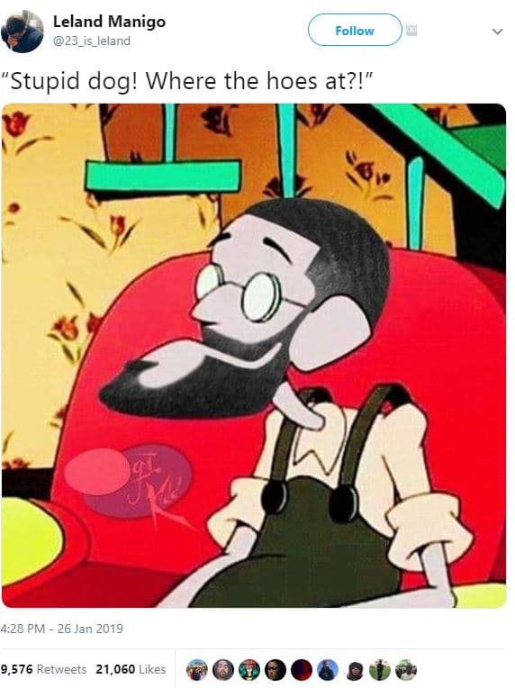 Leland manigo 23_is_leland follow stupid dog! where the hoes at?! 4,28 pm 26 jan