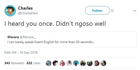 Charles charlieflani follow heard you once. didn't ngoso well morara morara can