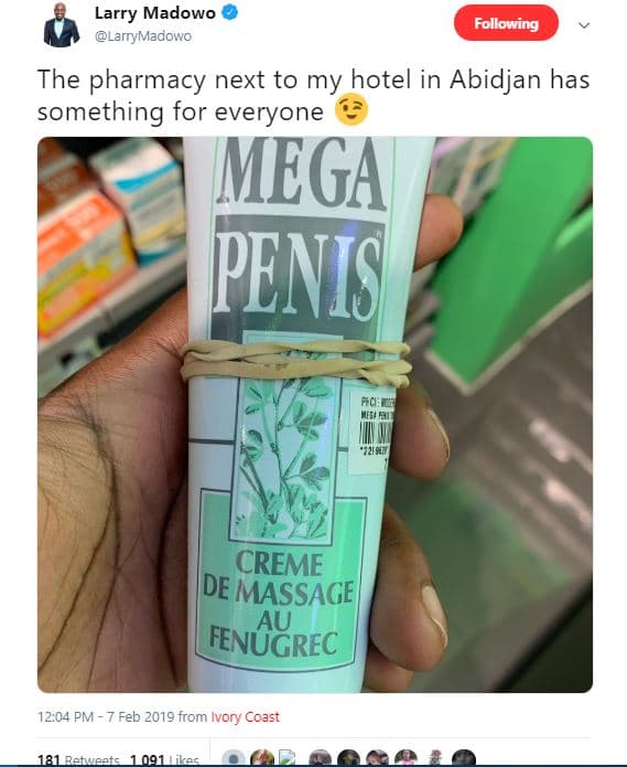 Larry madowo larrymadowo following the pharmacy next to my hotel in abidjan has