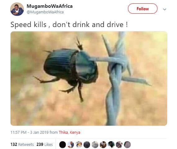 Mugambowaafrica mugambowaatrica follow speed kills don't drink and drive 11.57 p