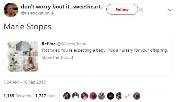 Don't worry bout it, sweetheart. tlalengketumile follow marie stopes refiloe wav