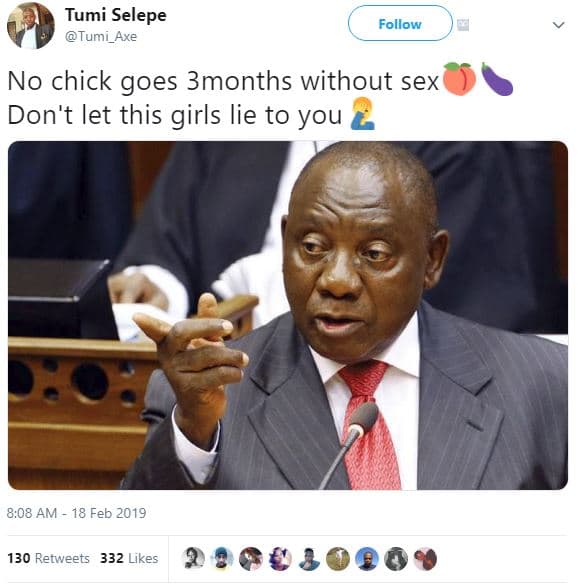 Tumi selepe tumi_axe follow no chick goes 3months without sex don't let this gir
