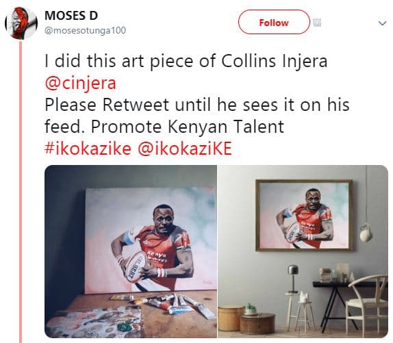 Moses d mosesotunga100 follow did this art piece of collins injera cinjera pleas
