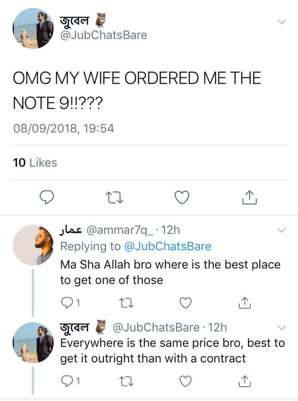 Gaqt jubchatsbare omg my wife ordered me the note 94!??? 0809, 1954 10 likes 27