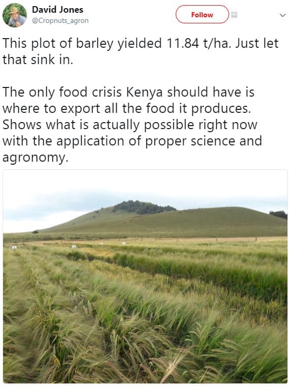 David jones cropnuts_agron follow this plot of barley yielded 11.84 tha. just le