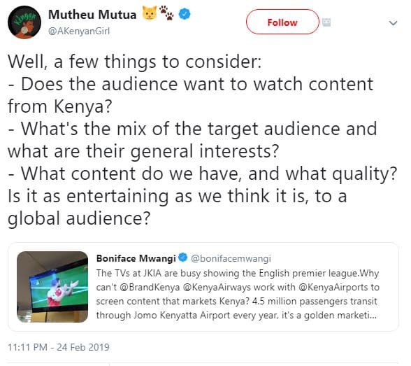 Mutheu mutua akenyangirl follow well, a few things to consider does the audience