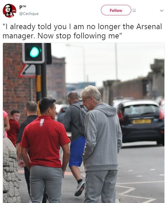 Ptm cechque follow already told you am no longer the arsenal manager. now stop f