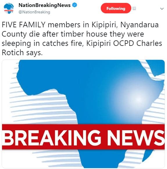 Nationbreakingnews nationbreaking following five family members in kipipiri nyan