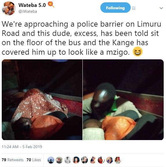 Wateba 5.0 iwateba following we're approaching a police barrier on limuru road a