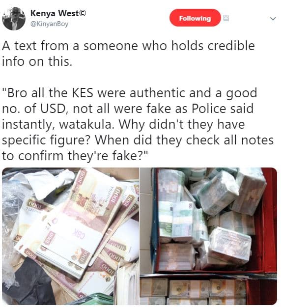 Kenya west kinyanboy following a text from a someone who holds credible info on