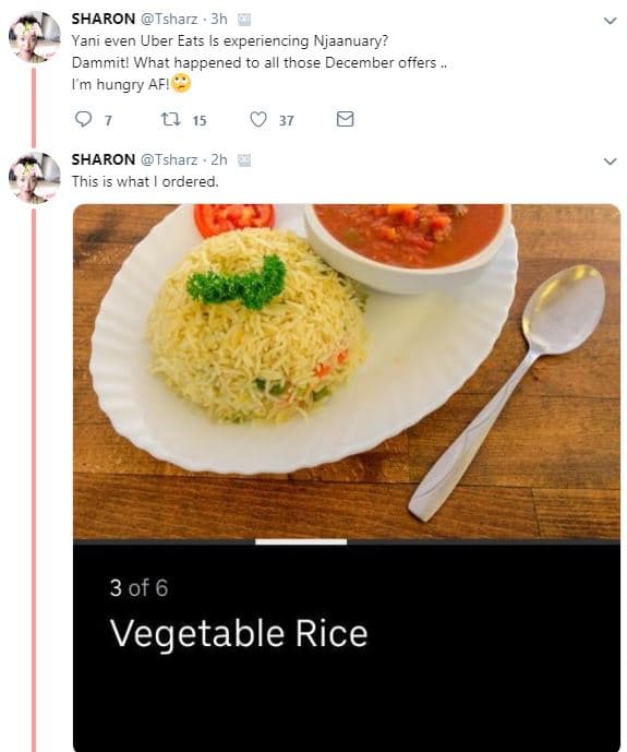 Sharon tsharz yani even uber eats s experiencing njaanuary? dammit! what happene